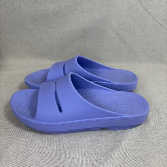 OOFOS OOahh Sz 13 Womens 11 Mens Slip On Slide Recovery Sandals Purple - Picture 6 of 8